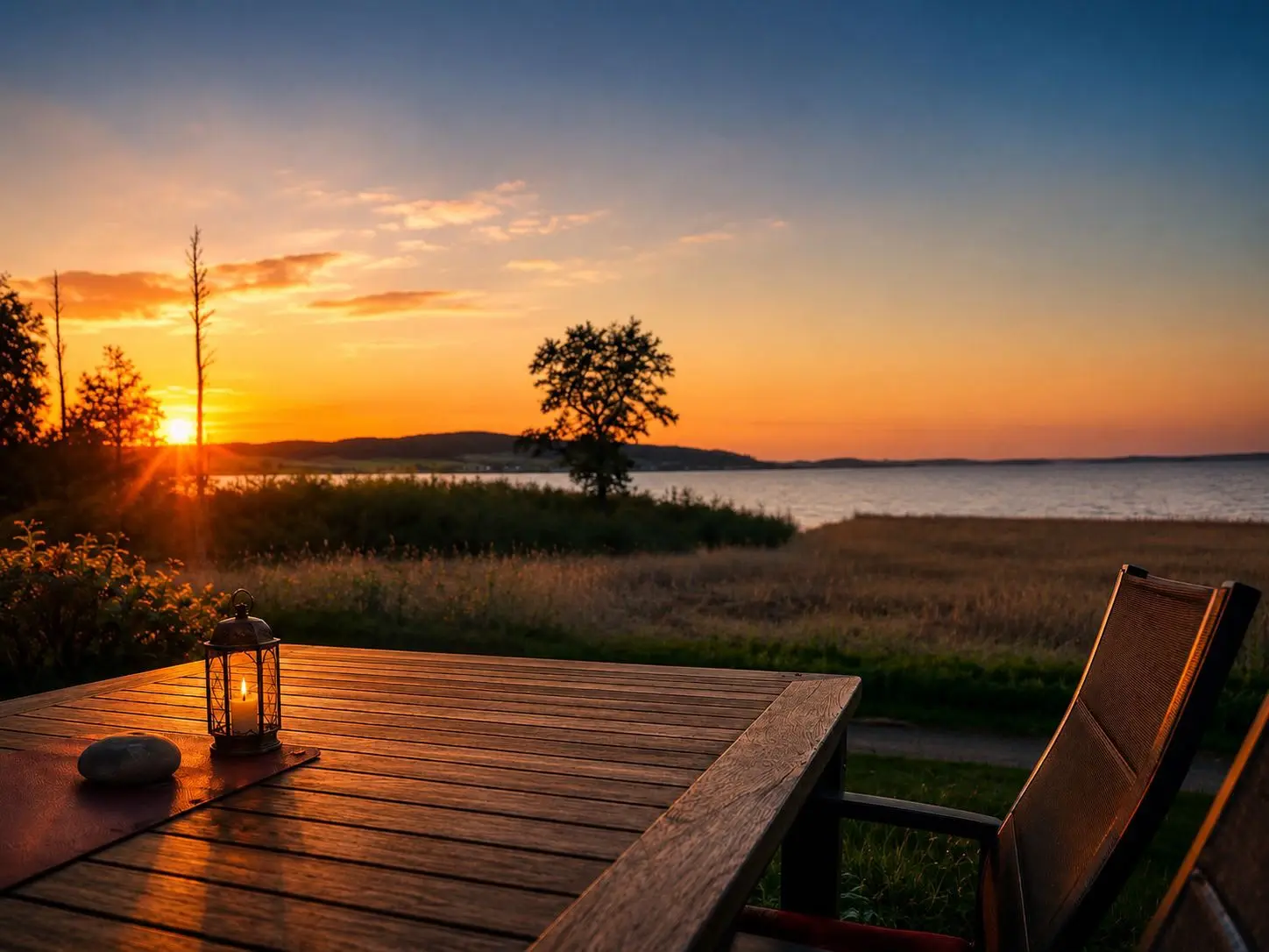 Sonnenuntergang über dem Kummerower See